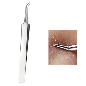 Pince à épiler de précision antidérapante incurvée en acier inoxydable, outil de réparation pour points noirs et acné, usage électronique et industriel, noire - Product Image 6