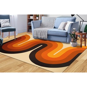 Alfombra con Estampado Abstracto: Decoración Moderna Boho de Estilo Escandinavo, con Pelo Suave - Product Image 5