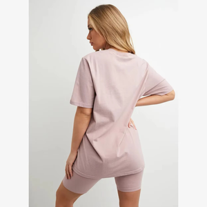 เสื้อยืดโอเวอร์ไซส์สำหรับผู้หญิงเสื้อยืดลำลองผ้าฝ้าย100% สีส้มระบายอากาศได้ดี - Product Image 2