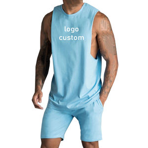 Transpirable de secado rápido sin mangas Gym Tank-Top Mesh Stretch Fabric Workout Chaleco deportivo para hombres - Product Image 2
