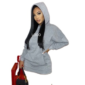 Sweat-shirt surdimensionné pour femme, sweat-shirt à manches longues, avec cordon de serrage, en coton, grande taille, ODM/OEM, vente en gros, hiver - Product Image 1