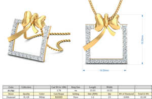 New Design Zircon Pendant Minimalist Bow Necklace Boho Brass Jewelry For Women 18k Gold Plated Geometric Charm Wholesale/OEM/ODM - Product Image 4