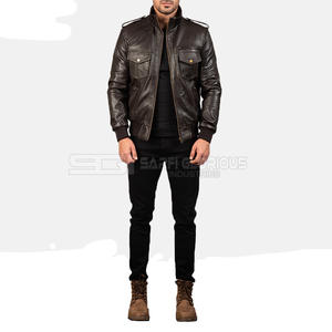 Chaqueta de cuero para hombre con cuello levantado de alta calidad, transpirable y de secado rápido para el invierno, ropa de calle sostenible - Product Image 2