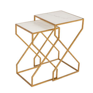 Table gigogne de luxe Istanbul avec dessus en pierre de quartzite et base en fer forgé fabricant d'usine fournisseur - Product Image 6