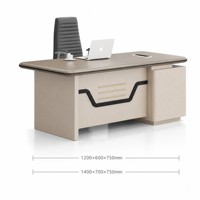 Ensemble de bureau de direction moderne Ekintop, bureau de direction en bois avec armoire latérale, armoire à dossiers pour bureau professionnel