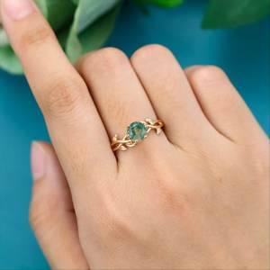 Round Cut Moss Agate Stone <b>Ring</b> Solid 925 Sterling Silver Unique Design Women <b>Girls</b> Fine Silver Jewelry <b>Ring</b> Fashion Jewelry - Product Image 5