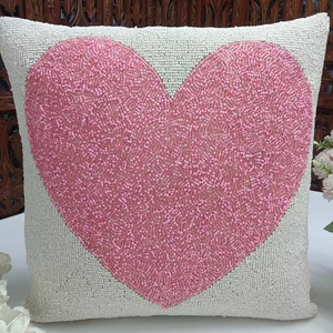 Cojín decorativo con cuentas, funda de almohada con diseño elegante para sala de estar, dormitorio, oficina e interiores del hogar - Product Image 1