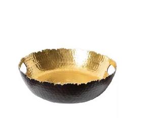 ชามโลหะสีดำแบบโบราณโบราณทำจากเหล็กอุปกรณ์ตกแต่งใหม่ชามเสิร์ฟอาหารผลไม้ - Product Image 1