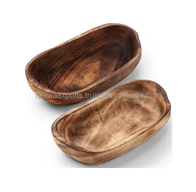 Mango Wooden Food Serving Bowl Centerpiece For Decoration And Party Supplies In Customized Shapes And Size For Export