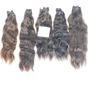 Cabello de color natural, paquete virgen indio, máquina de ondas profundas, procesamiento de trama doble, sin cutícula alineada, extensiones de cabello humano crudo - Product Image 6