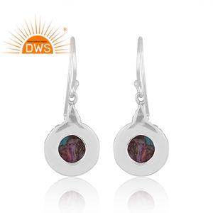 Nueva llegada de plata esterlina oxidada Mojave cobre púrpura ostra turquesa piedra preciosa pendiente colgante fabricante de joyería personalizada - Product Image 5