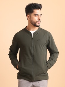 Blouson aviateur en laine de couleur Oliva de qualité supérieure pour hommes Confort ultime et élégance intemporelle Veste de grande taille - Product Image 2