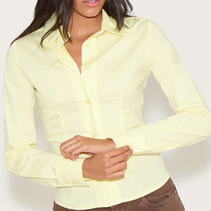 Camisas de oficina de manga larga personalizadas para mujer, camisetas de uniforme de trabajo profesional con proveedor de impresión de bordado de logotipo - Product Image 2