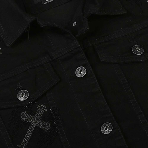 Veste en jean personnalisable sur le devant, teinte unie, streetwear, design doux et léger, imperméable, respirant, forme simple, facile à ranger dans la garde-robe - Product Image 6