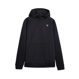 Sweat à capuche élégant à manches imprimées Coupe décontractée avec logo sur le devant Sweat à capuche Slim Fit de couleur noire d'hiver - Product Image 1