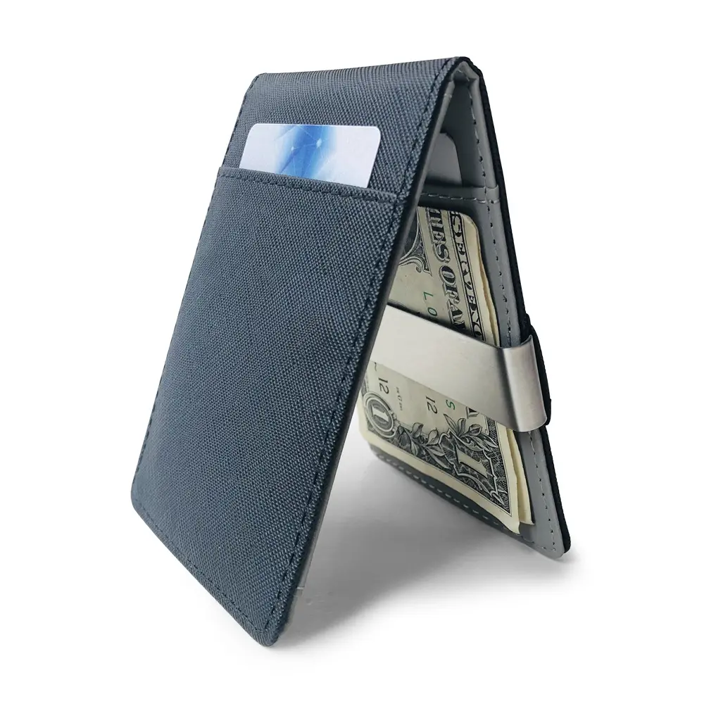 Cross pattern short men's dollar clip stainless steel wallet men's credit card ID bag men's bag ridge metal wallet