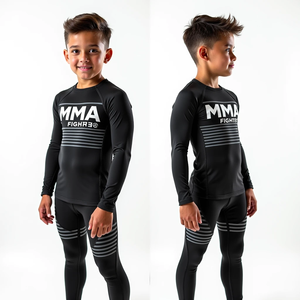 Camisa personalizada MMA BJJ Rash Guard con mangas completas Ajuste de compresión y sublimado más protección UV kimono de jiu jitsu estilo - Product Image 2