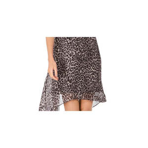 Adrianna Papell Abito Lungo da Donna Grigio in Chiffon con Stampa Leopardata, Taglia Unica, Vita Naturale, Trasparente, per il Giorno X X - Product Image 3