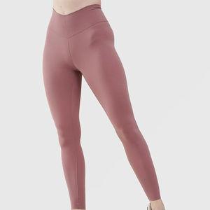 High Quality Women's Gym <b>Leggings</b> OEM Service Sports Wear Compression Elastic Waist Yoga Pants Solid Pattern - Product Image 1