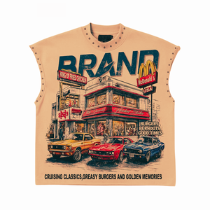 Venta al por mayor Streetwear Tank Top Hombres Mujeres Casual Sin mangas Muscle Tee Logotipo personalizado Impresión Moda Verano Outfit Proveedor - Product Image 2