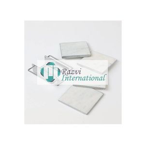 Square Marble <b>Coasters</b> with Silver Edge & Silver Metal Holder Solid Marble Fancy <b>Coasters</b> Designer Round Shape for <b>Table</b> Use - Product Image 1