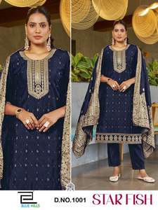 Tela de traje de seda romana con Dori Work hilo de color propio y bordado de secuencia perfecto para mujeres ropa de fiesta trajes de boda - Product Image 5