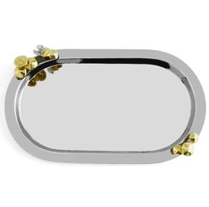 Plateau de service en métal écologique durable fait à la main avec des accents dorés, design moderne, passe au lave-vaisselle, pour la maison, l'hôtel, les mariages, les fêtes - Product Image 6