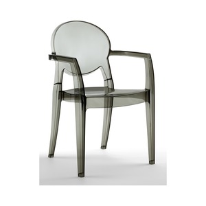Stackable Polycarbonate Armchair with Armrests for Indoor and Outdoor Use, Transparent Restaurant Cafe Terrace Dining <b>Chair</b> - Product Image 5