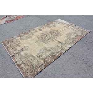 Alfombra Turca Vintage, Grande, 5.2x9.2 pies (159x279 cm), Alfombra de Lana con Borde Marrón - Product Image 3
