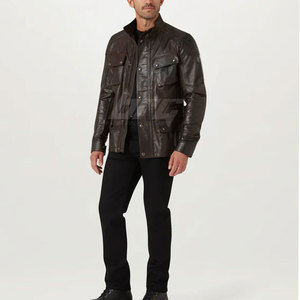 Chaqueta de cuero de moto de estilo único de calidad superior Chaqueta de invierno de cuero de moto más vendida - Product Image 3