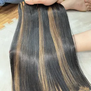 Estensioni dei capelli umani capelli vergini di alta qualità Super Double Drawn Piano Highlight dalla fabbrica di capelli del vietnam