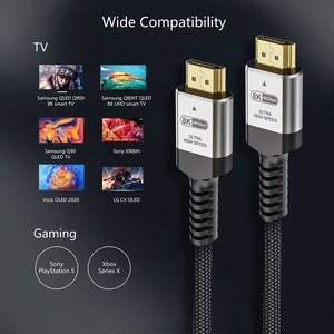 สาย2.1 HDMI แบบบางเฉียบ8K OD 5.0mm 48Gbps 4K120Hz 8K60Hz 10K สาย HDMI ถักเพรียวบางสำหรับ gimbal PS5 Apple TV HDR earc <span class=keywords><strong>บาง</strong></span> - Product Image 3
