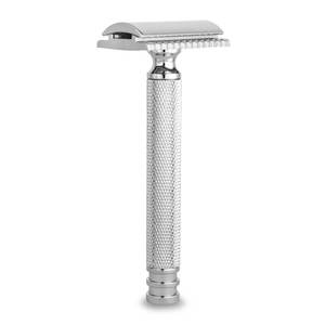 Rasoirs de sécurité pour barbier à long manche pour hommes Rasoir à lame à double tranchant en acier inoxydable Marque OEM Prix de gros - Product Image 5