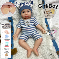 Poupées Reborn en Silicone Réalistes de 18 Pouces de Qualité Artiste, Anatomiquement Correctes, pour Filles/Garçons, Conception Personnalisée ODM, Vente en Gros