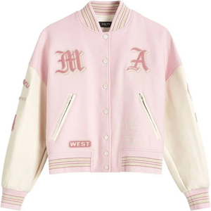 Haute qualité femmes coupe-vent varsité veste coton polaire Baseball conception patchs brodés culture Chenille Bomber veste - Product Image 1