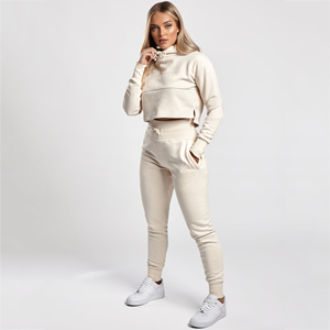 Femmes de haute qualité 100% coton sweat à capuche zippé motif solide sweats respirant Streetwear survêtements pour l'hiver - Product Image 2