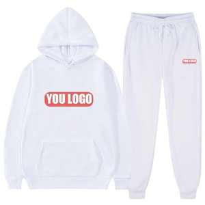 Chándal para hombre, a la moda sudaderas con capucha, trajes para hombre, conjuntos de logotipo personalizado, sudadera, pantalones de chándal, jersey con capucha de lana para primavera y otoño, conjunto de 2 piezas - Product Image 4