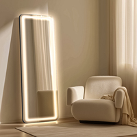 Miroir sur pied moderne à LED intelligent, personnalisable, vente en gros, pour salon, chambre, décoration intérieure