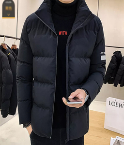 Chaqueta acolchada caliente elegante y acogedora de alta calidad para hombres, chaqueta de burbujas de lona ligera personalizable, cuello levantado, elección de moda - Product Image 4