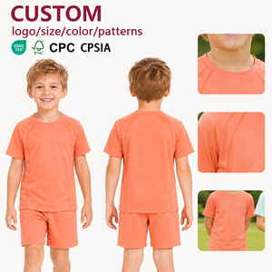 Ropa Deportiva para Niños, Camiseta de Cuello Redondo de Secado Rápido, Diseño con Paneles Transpirables para Gimnasio, Correr y Actividades al Aire Libre - Product Image 1