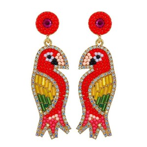 Handmade Embroidery Summer Earrings for Women <b>Girls</b> Fashion Jewelry Seed Beads Trendy Style for India - Product Image 3