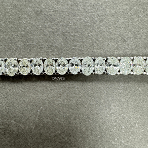 Pulsera de Tenis con Diamantes de Laboratorio de 11 Quilates, Oro Blanco de 14K, Diseño Infinito de Corte Ovalado de Lujo, Regalo para Fiesta - Product Image 4