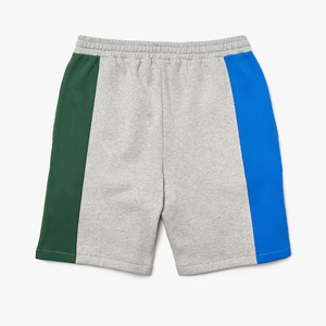 Conjunto de camiseta y pantalones cortos para hombre, bloques de color azul, verde y blanco, conjunto informal de dos piezas, transpirable, de poliéster, para verano. - Product Image 4