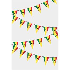 Ghana Triangular Paper Flag <b>Banner</b> for Party Decorations-New Year & Valentine's Day - Product Image 1