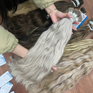 Extensions de cheveux en kératine ondulées de qualité supérieure, machine à double trame, couleur naturelle vietnamienne - Product Image 1