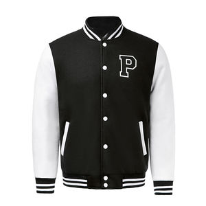 Varsity Jacket Mangas largas con puños acanalados Letterman College jacket College Baseball jacket para hombres - Product Image 1