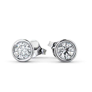 Pendiente de plata de lujo de alta calidad 1.4CTW redondo CVD Lab Grown certificado Diamante pendiente clásico 14K oro blanco sólido bisel - Product Image 1