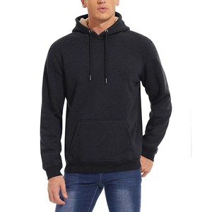 <b>Mens</b> Mid Weight Hooded Pullover Sherpa <b>Lined</b> Sweatshirt Royal Heather XXX-Large Solid Long Sleeve <b>Hoodie</b> - Product Image 3