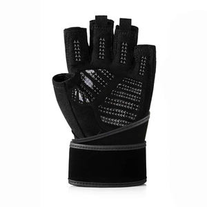 Vente en gros de gants de fitness antidérapants pour hommes et femmes, 100% polyester, col à capuche teint uni pour l'haltérophilie hivernale - Product Image 5
