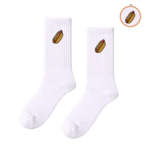 Colorful Girl's and Boy's <b>Socks</b> Breathable Nylon with <b>Hot</b> Dog Embroidery One Size Fits All for Daily Use in Spring and Summer - Product Image 1